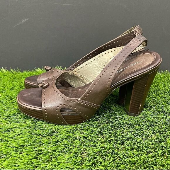 Diane Von Furstenburg Wood Heel Slingbacks - Picture 2 of 7